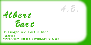 albert bart business card